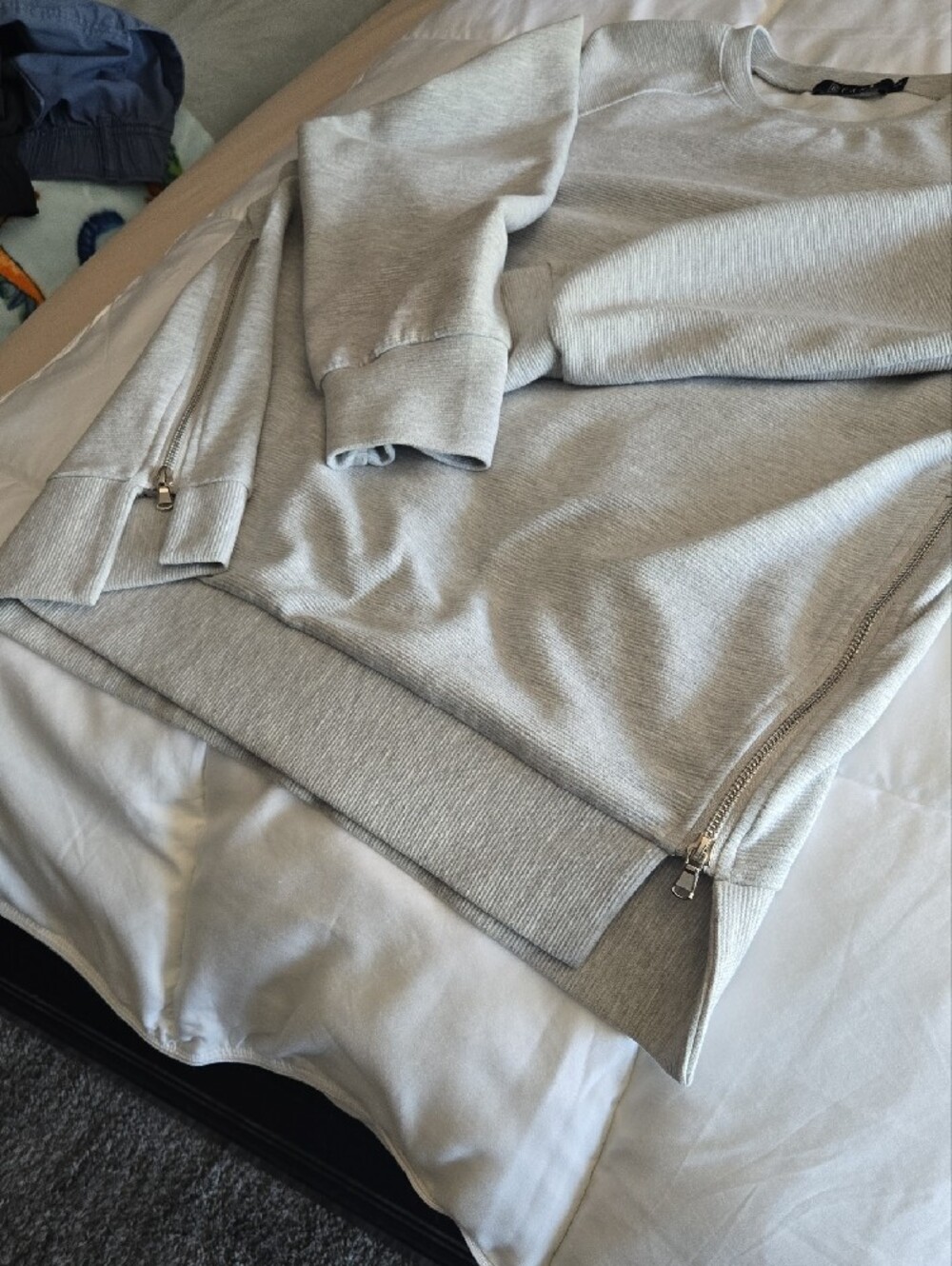 Light Gray Women's Crewneck Sweatshirt - Picture 7 of 8